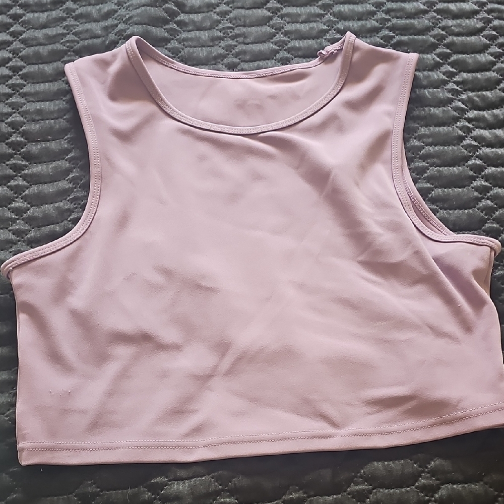 Nicole Miller Sport Pink Sleeveless Crop Tank Top
